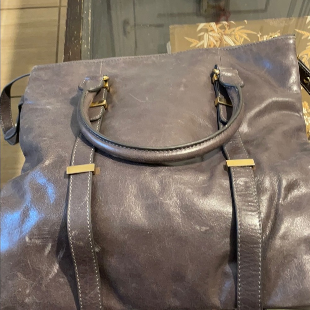 Great gray leather bag